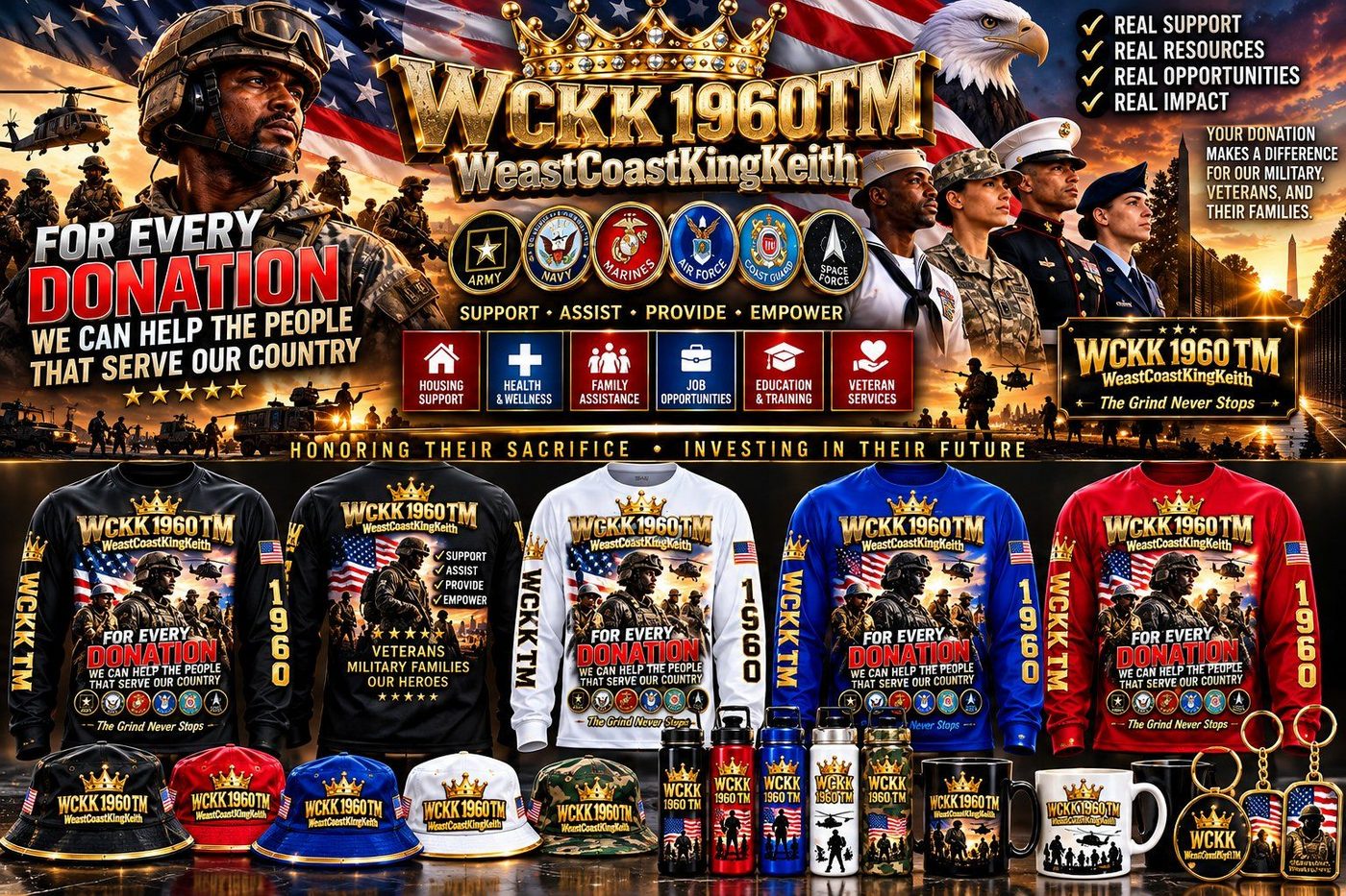 WCKK 1960 TM Military Support Collection lineup honoring veterans and military families